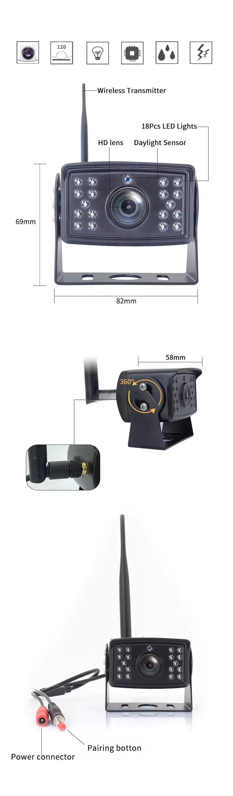 720P Wireless RV Backup Camera - đánh giá và giá Rear Camera For Car