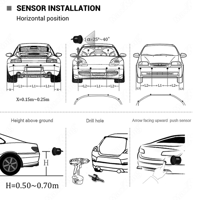 Car Reverse Radar Kit Vehicle  - đánh giá và giá Car Accessories Online