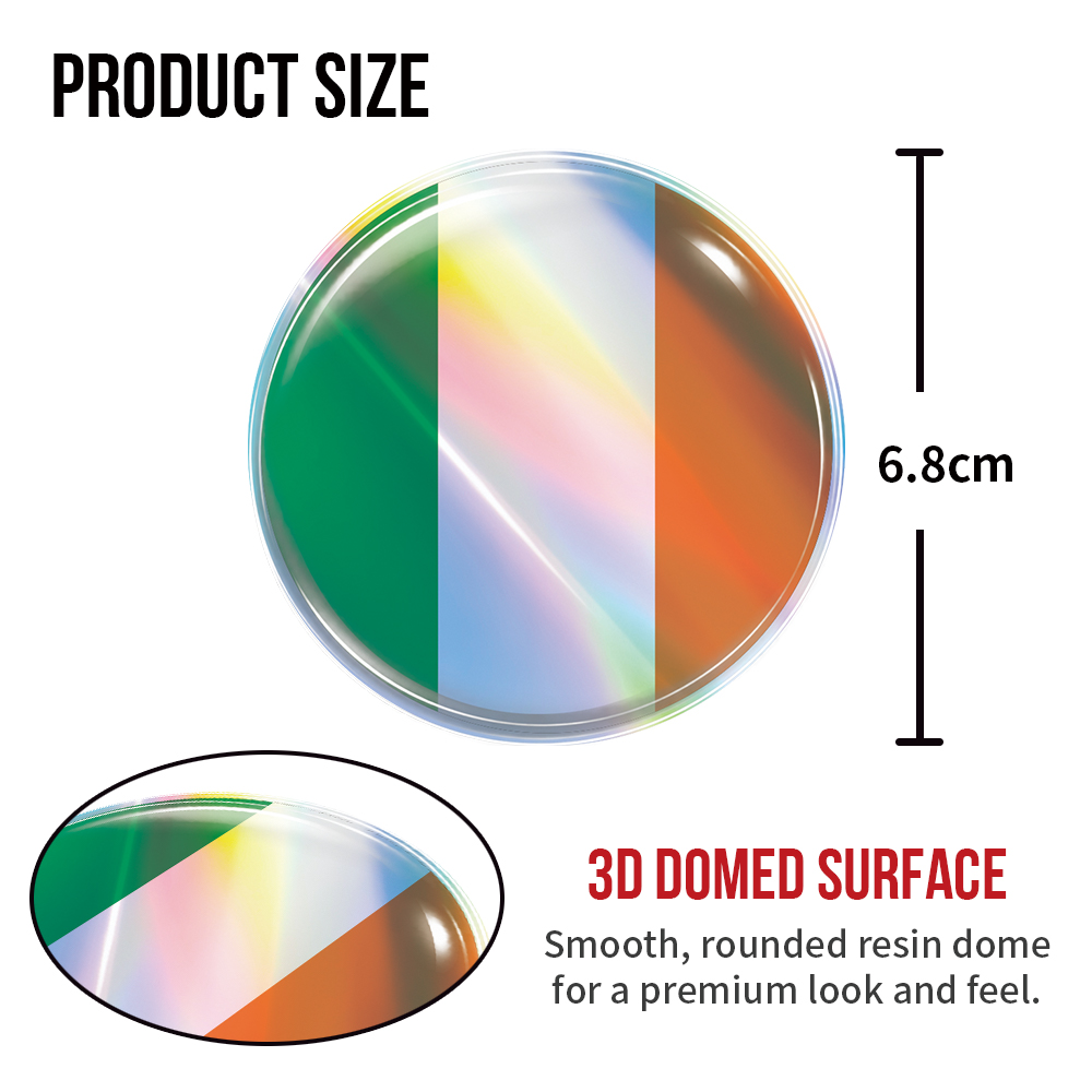 Irish Flag 3D Domed Resin Stic - đánh giá và giá Car Accessories Ireland