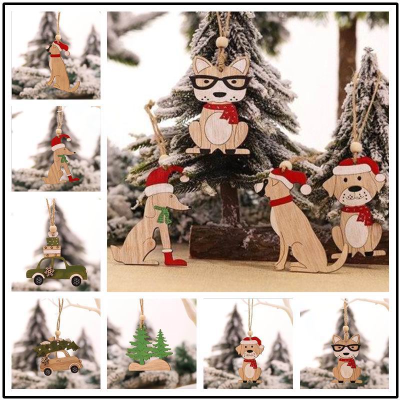 8 PCS christmas pendant  woode - đánh giá và giá Car Accessories Xmas Gifts