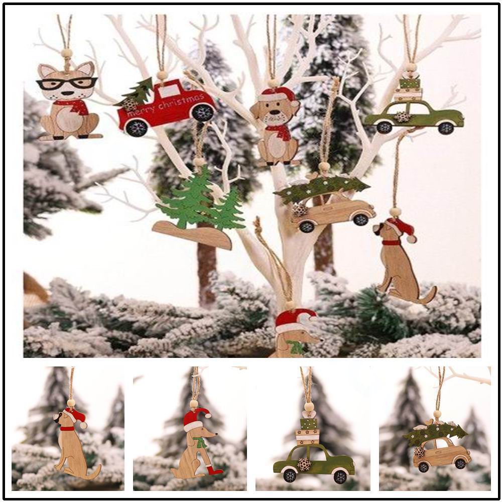 8 PCS christmas pendant  woode - đánh giá và giá Car Accessories Xmas Gifts